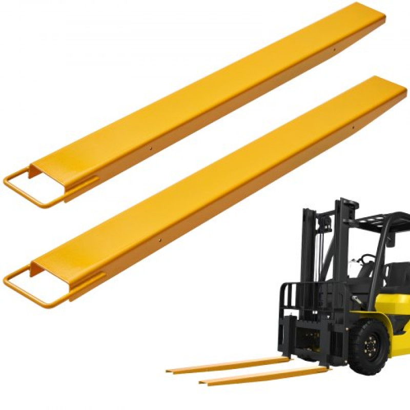 VEVOR Abrazadera de Horquillas de Tractor 1520x115 mm 1 Par de Acero al Carbono Abrazadera en Horquillas de Paletas Carga de 1815 T para Mover y Transportar Cargas Pesadas y Voluminosas, Amarillo