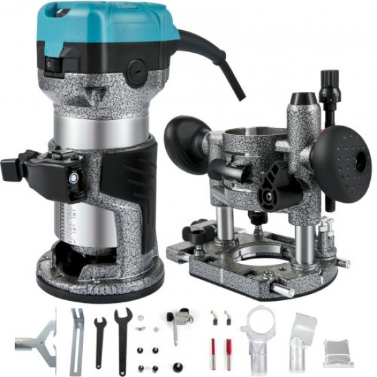 Buy Palm Router Wood Milling Machine 2 Bases Included: Fixed and Plunge Base 710W Compact Wood Palm Router Tool