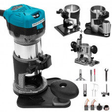 Fresadora eléctrica 4 piezas Fresadora de madera Recortadora de mano Enrutador Compacto de Arranque suave 1,25 Hp 30.000 Rpm de Velocidad variable