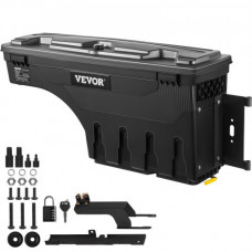VEVOR Caja de Herramientas para Camión 25 L ABS Caja de Almacenamiento con Cerradura y Llave para Almacenamiento de Volcado de Coche, Compatible con Ford F-150 2015-2021, Lado del Pasajero, Negro