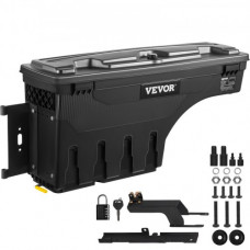 VEVOR Caja de Herramientas para Camión 25 L ABS Caja de Almacenamiento con Cerradura y Llave para Almacenamiento de Volcado de Coche, Compatible con Super Duty 2017-2021, Lado del Conductor, Negro
