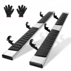 VEVOR 2 estribos de 6.5 pulgadas compatibles con Ford F150-Crew Cab 2015-2023/Ford F-250 F-350 Super Duty Crew Cab 2015-2023, barras laterales de acero inoxidable 201, capacidad de carga 500 libras