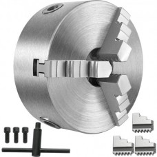 K11-125 Mandril de Torno de 3 Mordazas, Portabrocas de torno autocentrante, Mandíbula Externa Mandril CNC, Torneadora de Madera Rectificadora de Acero Endurecido Semi-Acero Alta Precisión