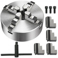 Mandril de Torno 160mm 4 Mordazas, Herramienta de Auto-Centrado y Mordaza Reversible K12-160, Portabrocas para Torno CNC Autocentrante de Alta Resistencia Precisión y Adaptabilidad