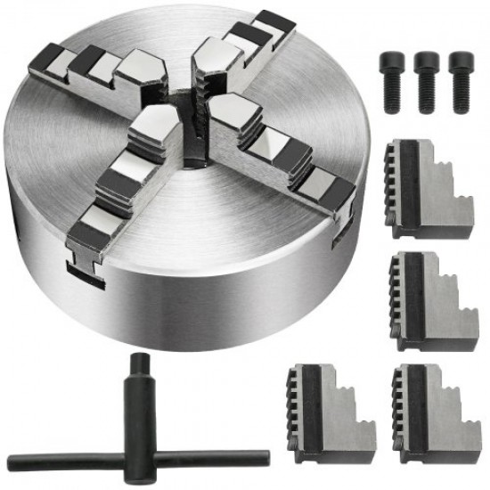 Koop Klauwplaat 160 mm 4 kaken, zelfcentrerend gereedschap en omkeerbare kaak K12-160, zelfcentrerende CNC-draaibankklauwplaat met hoge sterkte, precisie en aanpassingsvermogen