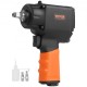 Buy Square Pneumatic Impact Wrench 0.95 cm Nail Gun 935.5 Nm Speed 10000 rpm Aluminum with 2 Quick Connectors