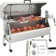 Buy Outdoor BBQ Grill 40W Stainless Steel Barbecue Grill 60kg, 147x45x87cm Adjustable Height 4.3"-12.2" Universal Grill Kit with Cover and Lockable Wheels for Camping