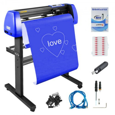 VEVOR Plotter de Corte Cortador de Vinilo Máquina de Cortador de Plotter de Vinilo de 720mm Vinilo Cortador Letrero para Corte Negro Azul