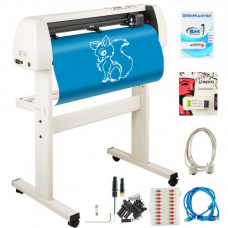 VEVOR Cortador de Vinilo 870mm, Vinilo Plotter Cortador con Cuchillo de Trinchar, Plotter de Corte de Vinilo Blanco