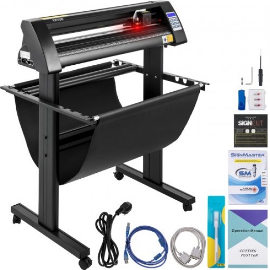 Koop Snijplotter Semi-automatische positionering 720 mm printer Vinylsnijder 19,7 kg Vinyl snijplotter AC 85-264V Vinylsnijder Sign Signcut Vinyl Printer Optisch oog