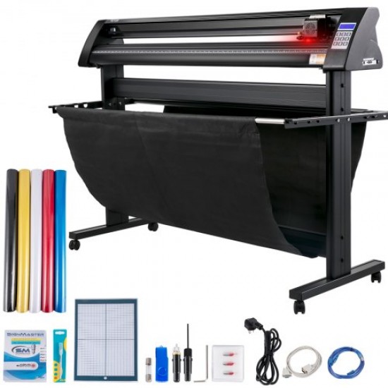 Buy Vinyl Cutting Plotter 1350mm LED Guide Light Signmaster Label Maker Vinyl Cutting Plotter 15-800mm/s for Advertising Field Various Decoration Craft Label Making