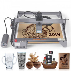 VEVOR Máquina de Grabado Láser 20 W Grabadora Láser 64x58x27 cm Área de Trabajo 40x40 cm Velocidad de Movimiento 10000 mm/min Punto Comprimido Protección Ocular Corte Láser para Madera Metal Acrílico