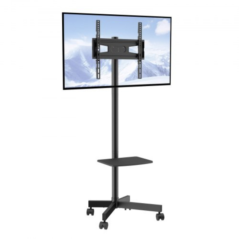 VEVOR Soporte Universal Independiente para Televisores de 23-60 Pulgadas Carro para TV Altura Ajustable 3 Niveles 143-154 cm Soporte para TV Móvil Carga 40kg Estante Doble Máx. VESA 400x400 mm Oficina