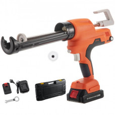 Pistola de Cartucho a Batería 20 V 10 oz Pistola de Calafateo Eléctrica Empuje 0-6500 N Velocidad Controlable Pistola de Silicona para Llenar Huecos y Grietas en Puerta, Ventana, Inodoro, Pared