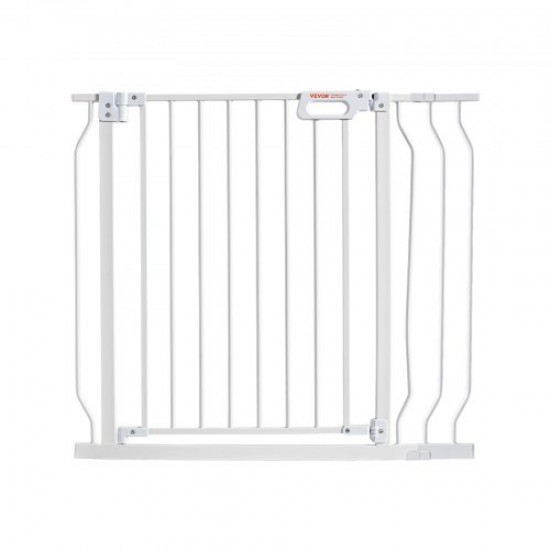 Comprar Barrera de Seguridad Extensible Ancho de 75-147 cm Altura de 76 cm Cierre Automático Puerta de Escalera sin Taladrar Ancho de Apertura de 533 mm a 180° Valla para Niños y Perros para Interior