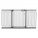 Buy Extendable Safety Gate Width 75-147cm Height 76cm Automatic Closing Stair Gate without Drilling Opening Width 533mm 180° Fence for Children and Dogs for Indoor, Black