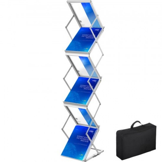 Koop Tijdschriftendisplaystandaard 26 x 36 x 152 cm Folderhouder Display Opvouwbare display 6 vakken Opvouwbare display van tijdschriftencatalogus Literatuur Literatuur Tijdschrift