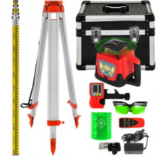 Nivel de láser verde rotatorio auto-Nivelante 500m Kit de trípode y bastón para Niveles Automáticos 5m Trípode de nivel plegable para Niveles Automáticos