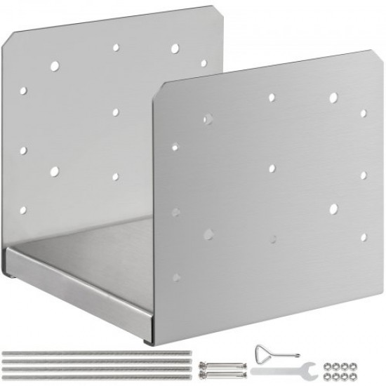 Koop Paalbasis 1 stuk Vierkante paalsteun 19,8 x 19 x 18 cm Basisschroef voor paal 8"x 8" Dikte 2 mm Metalen anker voor paal