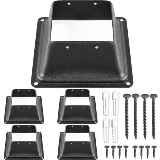 Comprar Base do poste 5 peças Suporte de poste quadrado 15,3 x 9,2 x 6,7 cm Base de parafuso para poste 4 "x 4" Espessura 1,5 mm Âncora de metal para poste