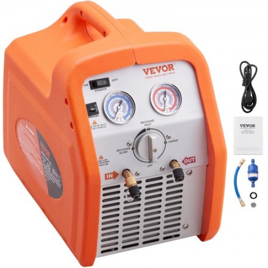 Comprar Máquina de Recuperación de Refrigerante Portátil 3/4 HP Máquina de Recuperación con Protección de Alta Presión 2,2 kg/min Velocidad de 1450 rpm Autolimpieza para Vapor Líquido Refrigerante