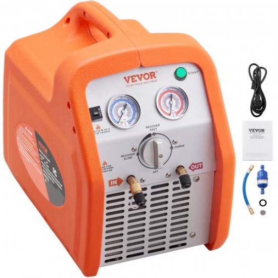 Comprar Máquina portátil de recuperação de refrigerante 1HP Máquina de recuperação de cilindro duplo com proteção de alta pressão 1750 rpm para ar condicionado de carro de vapor de refrigerante líquido