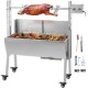 Comprar Máquina de Asado de Asador de Carbón, 88 cm x 44 cm 25 W 4 RPM Máquina de Asado de Cordero de Carbón de Acero Inoxidable, Asador Barbacoa Parrilla al Carbón de 60 kg para Pícnic al Aire Libre