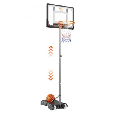 VEVOR Canasta de Baloncesto para Exterior/Interior Portátil Altura Ajustable de 152-213 cm Tablero de 82 cm con Soporte con Ruedas y Base Ponderada para Adultos y Niños, Entrenamiento de Baloncesto