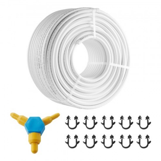 VEVOR Tubo PEX AL PEX para Calefacción por Suelo Radiante Rollo de 100m Tubo Compuesto de Aluminio y Plástico Φ 16mm Espesor de 2 mm Tubo con Barrera de Oxígeno para Gas, Agua Fría y Caliente de Hogar