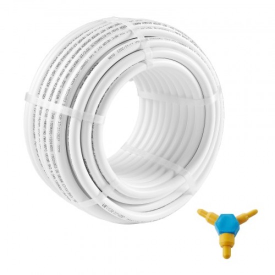 VEVOR Tubo PEX AL PEX para Calefacción por Suelo Radiante Rollo de 25m Tubo Compuesto de Aluminio y Plástico Φ 16mm Espesor de 2 mm Tubo con Barrera de Oxígeno para Gas, Agua Fría y Caliente de Hogar