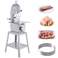 VEVOR Sierra Eléctrica Comercial para Huesos de Carnicero Sierra de Cinta para Huesos 1500 W 300 kg/h Sierra Eléctrica para Carne Congelada y Huesos Espesor 4-200 mm para Restaurante 54x49,5x142 cm