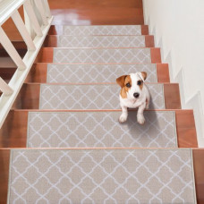 VEVOR Alfombras de Escalera Antideslizantes 71,2x22,8 cm 15 Piezas Alfombras de Escalera Lavables a Máquina Grosor de 11 mm Alfombras de Seguridad Insonorizadas para Niños Mayores Perros, Marrón Claro