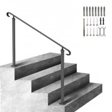 Pasamanos Escalera Barandilla de Escalera Exterior 140 x 13,5 x 97 cm Barandilla de Hierro Forjado Altura y Ángulo Ajustable Pasamanos Exterior
