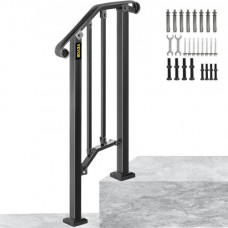 Pasamanos Escalera Barandilla para Escaleras de Hierro Inoxidable Pasamanos Negro 1 o 2 Pasos