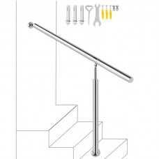 VEVOR Barandilla Escalera Pasamanos de Escaleras 150x80cm Pasamanos de Acero Inoxidable Pasamanos con Soporte y Tacos Metálicos Barandillas de Acero