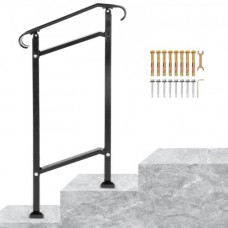 Pasamanos Escalera Barandilla de Escalera Exterior 50 x 13,5 x 108 cm Barandilla de Hierro Forjado Altura y Ángulo Ajustable Pasamanos Exterior