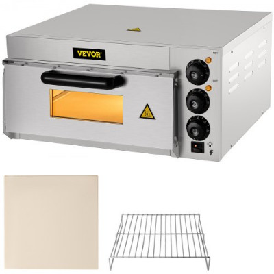 Horno de Pizza Eléctrico 2000W Horno de Acero Inoxidable 56 x 47,5 x 26,5 cm Tostador para Pizza 122-662 ℉ para Cocinar Pizza, Sándwiches, Pretzels, Plato Horneado, Patata, Pan, Pastel, Tarta