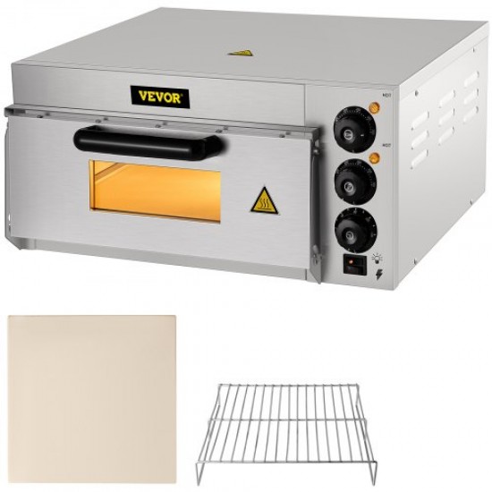 Koop Elektrische pizzaoven 2000 W roestvrijstalen oven 56 x 47,5 x 26,5 cm Pizzabroodrooster 122-662 ℉ voor het bereiden van pizza, sandwiches, pretzels, gebakken gerechten, aardappelen, brood, taart, taart