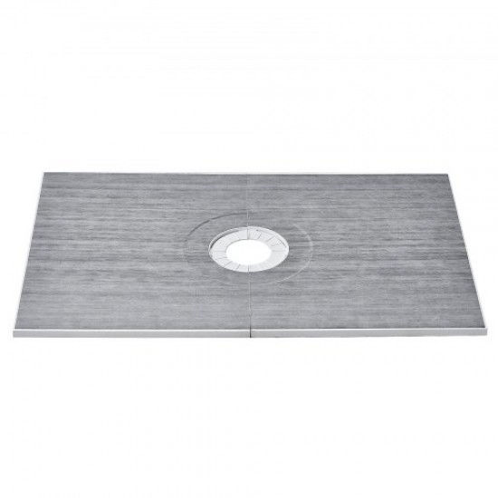 Comprar Kit envolvente de ducha, kit de plato de ducha de drenaje central de 1524 x 965 mm, instalación de ducha ligera de EPS, 2 paños impermeables, varillas inclinadas para plato de ducha para baño