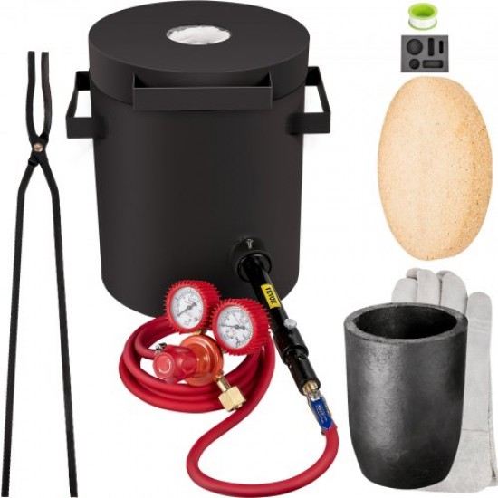 Comprar Forjamento de propano, forno de fusão de 0-350 psi, placa laminada a frio, 10kg, 10min, kit de forno de fusão de metal para fábricas diy