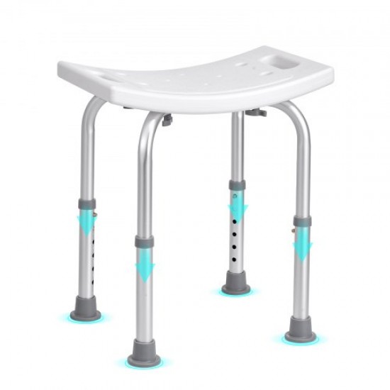 Comprar Asiento de Ducha Antideslizante Altura Ajustable 360-485 mm Taburete de Ducha Carga de 158,8 kg Silla de Ducha de Aluminio y PE, Ayuda para Ducha para Personas Mayores, Mujeres Embarazadas, Baño