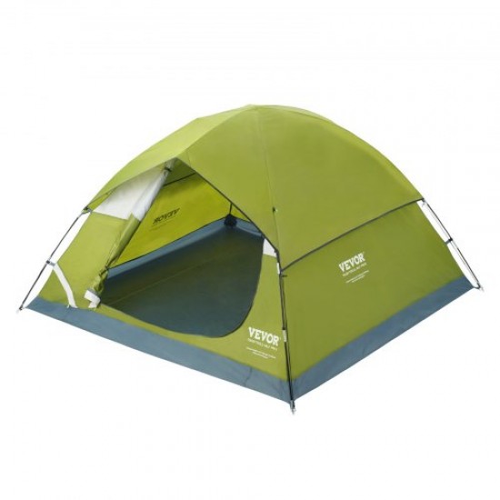 VEVOR Tienda de Campaña para Senderismo 214x214x122 cm para 3 Personas Impermeable Instalación Fácil con Puerta y Ventana para Camping al Aire Libre, Senderismo, Caza, Viajes de Montañismo, Verde