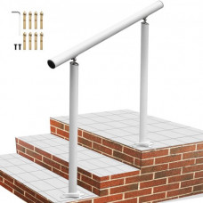 Pasamanos de Escalera Longitud 91,4 cm, Barandilla de Escalera Altura 86,4 cm, Pasamanos para Aire Libre con Espesor de 2 mm, Pasamanos para Exteriores e Interiores, Rango Ajustable Color Blanco