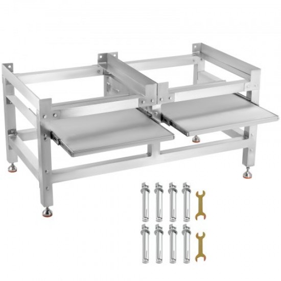 VEVOR Soporte Lavadora Secadora, Base para Lavadora, con Capacidad de 268 kg, Soporte para Lavadora Secadora y Refrigerador, Pedestal Lavadora, Base Frigorífico Antideslizante de Acero Inoxidable