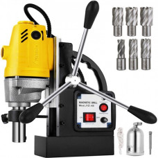 VEVOR Taladro Magnético 1100 W Taladro de Núcleo Magnético con 6 Piezas Brocas de 40mm Taladro Magnético de Columna 12000 N Taladro Electromagnético