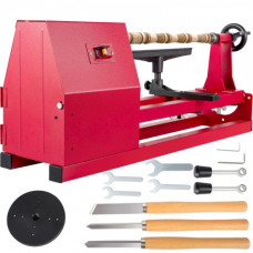 Torno para Madera 400 W 220 V 50 Hz Torno de Banco para Madera 1100-3400 RPM 350 mm x 500 mm Torno de Madera para Taladro Altura del Soporte de 175 mm para Cortar, Lijar, Moletear, Taladrar