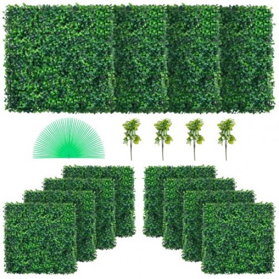 Comprar 12 peças de grama artificial verde 20 x 20 polegadas, painel de buxo de hera artificial de alta densidade contra UV e 100% PE, plantas artificiais decorativas para paredes, jardins, quintal