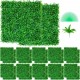 Buy 24 Pcs 10x10 Inch Artificial Green Grass, High Density UV Resistant 100% PE Artificial Ivy Boxwood Panels, Decorative Artificial Plants for Wall, Gardens, Backyard