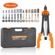 Buy Manual Rivet Nut Riveter 41cm Threaded Insertion Pliers with 13 Mandrels 186 Nuts in 13 Sizes Semi-Automatic Riveting Tool with Case for DIY