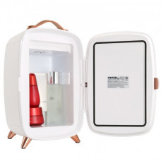 VEVOR Mini Nevera Pequeña Frigorífico Cosmético de 6 L 8 Latas de 330 ml Mini Refrigerador Portátil de Espejo Hd y Luz Led Temperatura de 15 °C
